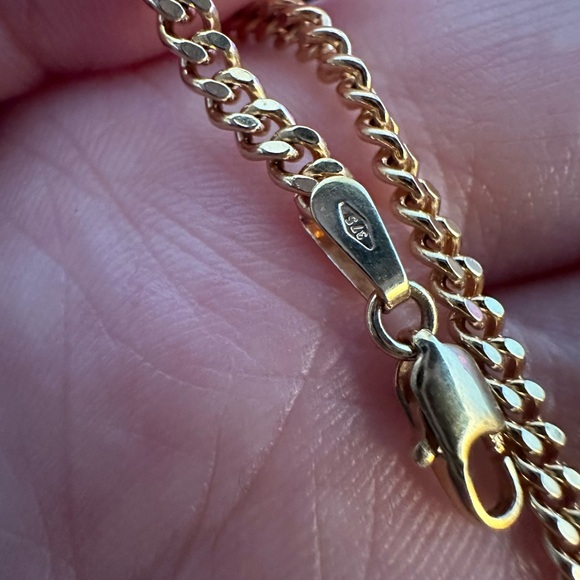 Vintage 9k ct yellow gold curb carabiner chain necklace - Picture 5 of 12